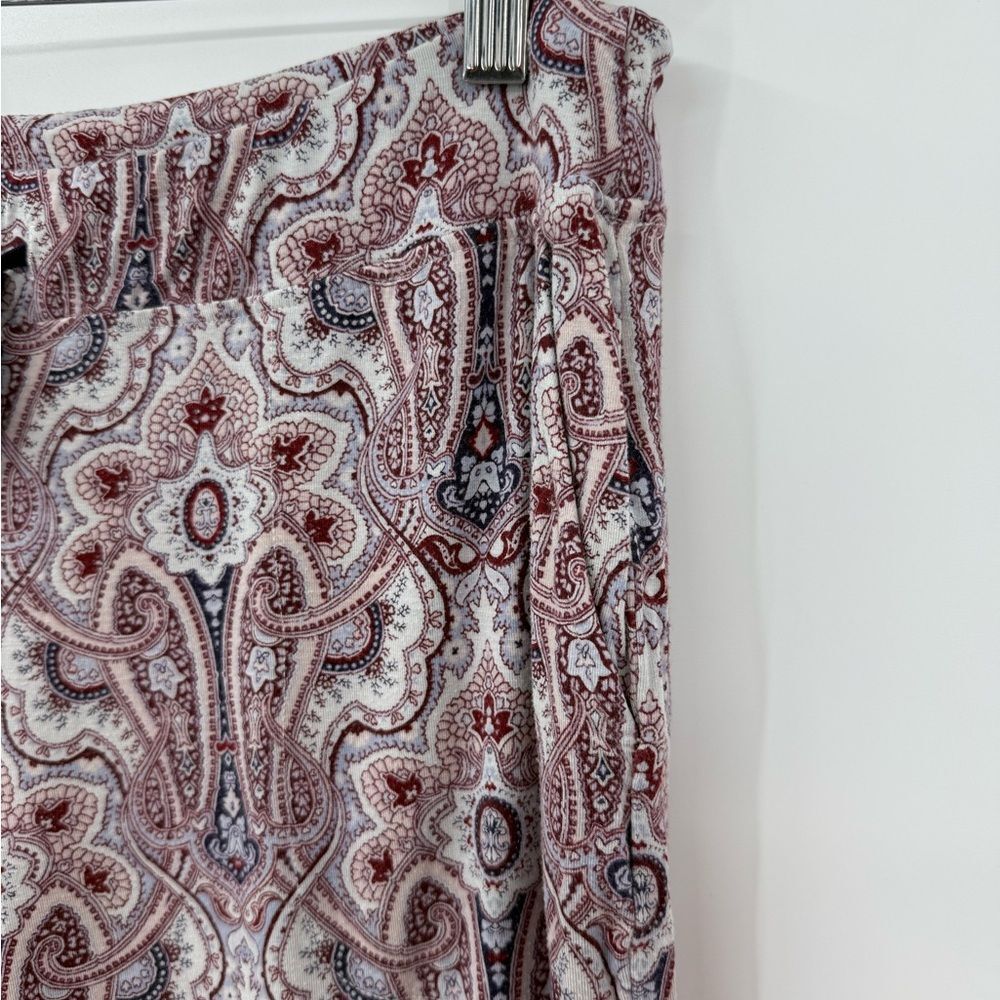 Soma Paisley Pajama Set in Maroon/Navy Multi | Top Large / Pants Medium - Picture 8 of 9